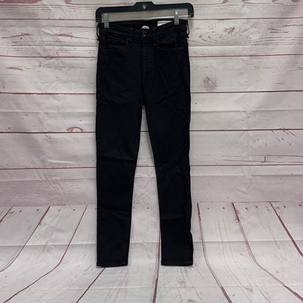Rag & Bone Size 25 Nina High Rise Ankle Skinny Black Jeans